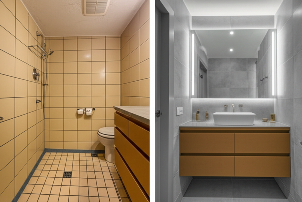 Modern bathroom transformation